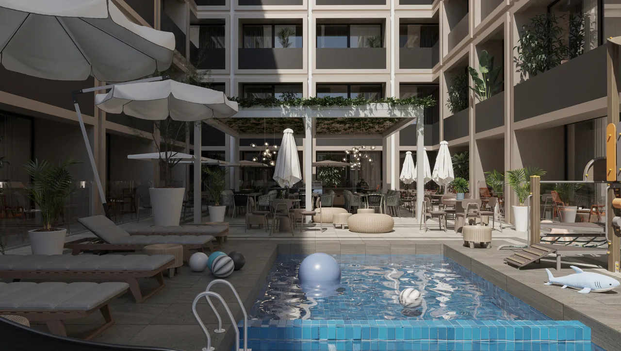 Ground-floor swimming pool at Kool Playa