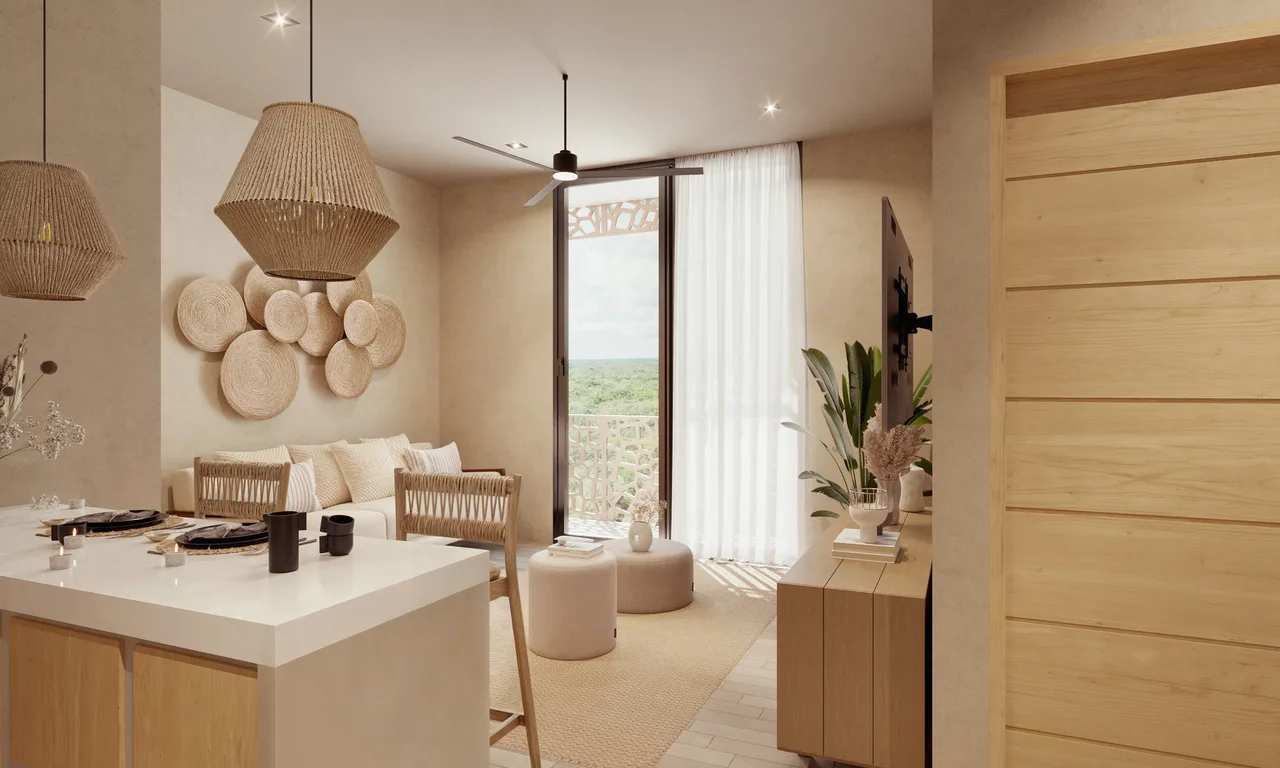Keuken en woonkamer van Lunarena