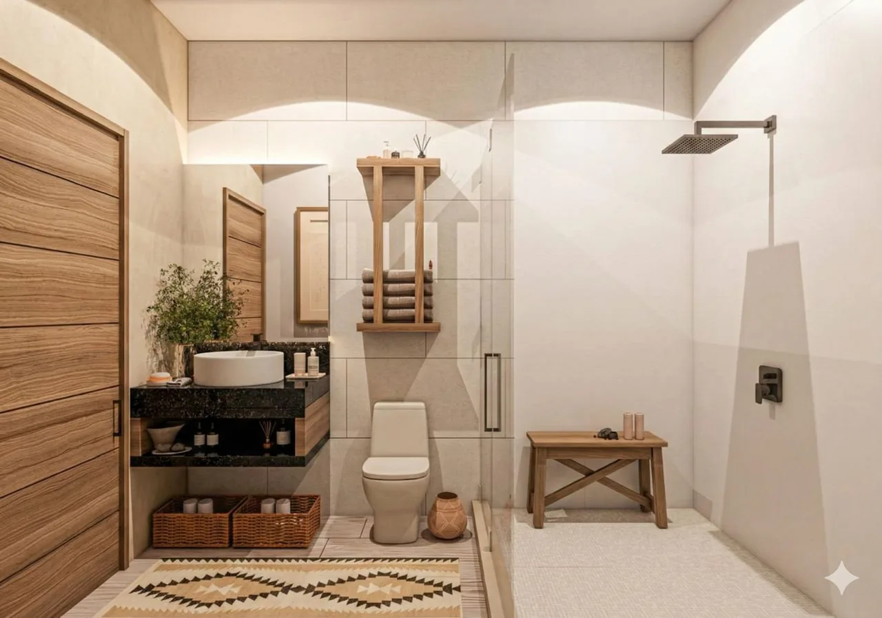 Bathroom finishes at Mya Suites 50 ST