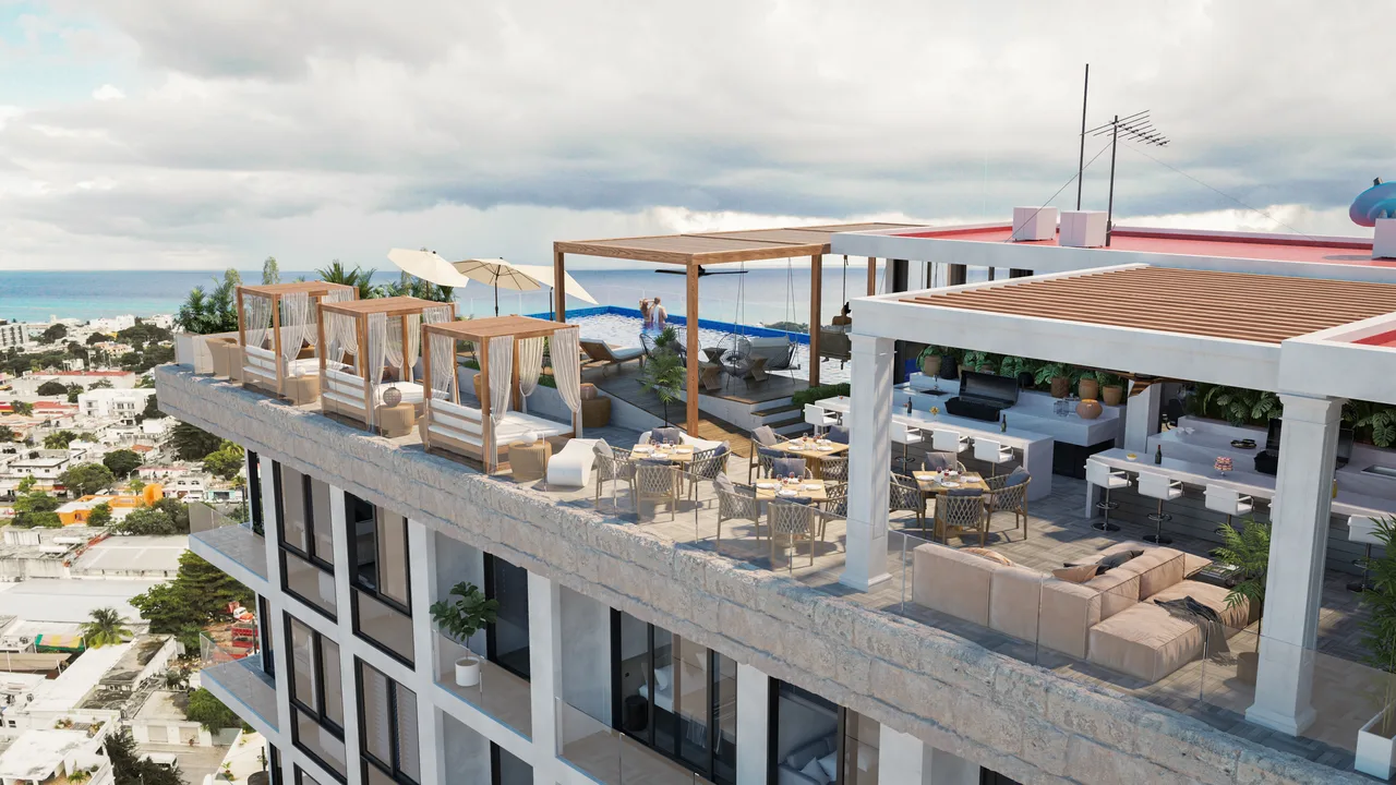 Aerial view of the Ocean Breeze rooftop