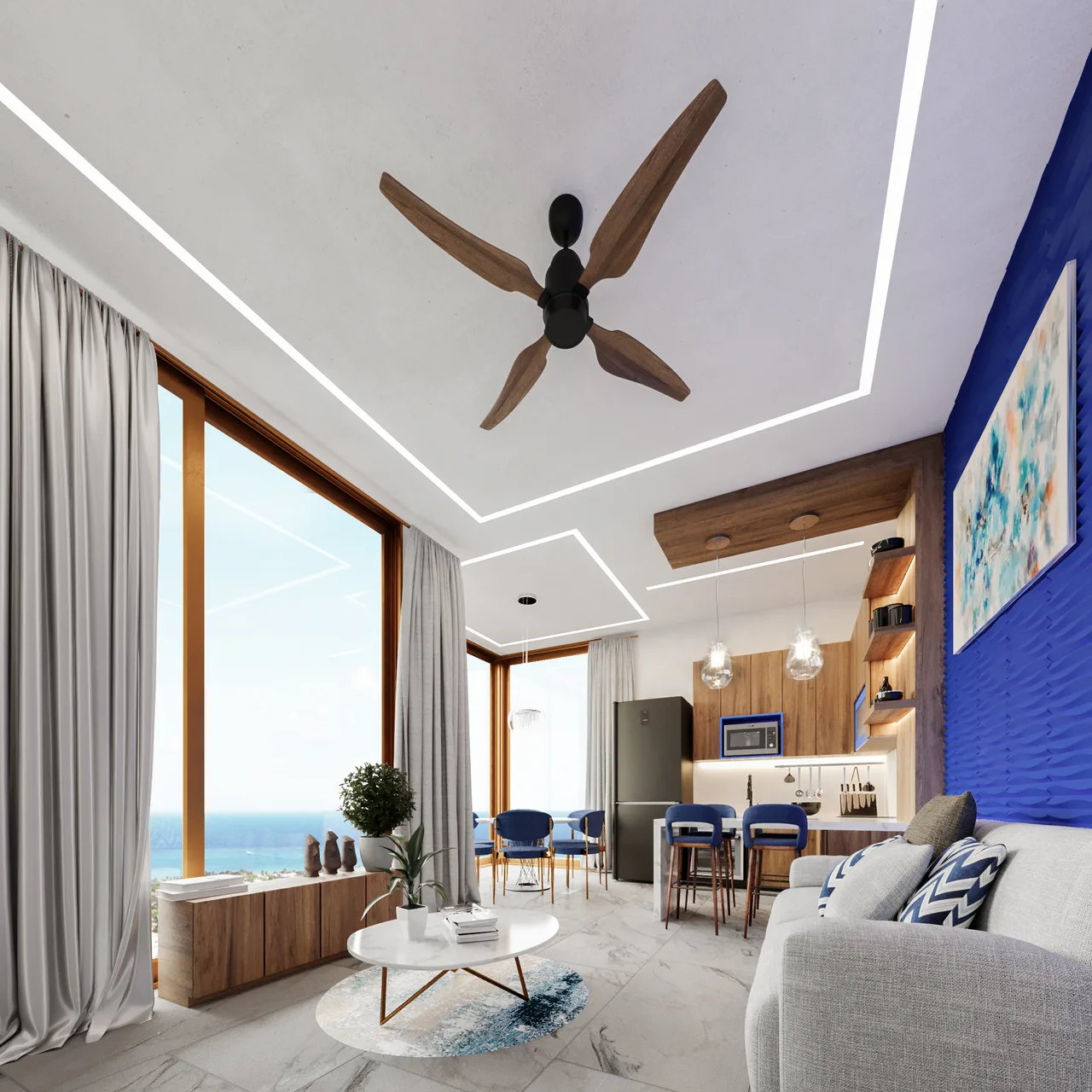 Two-bedroom residence with sea view