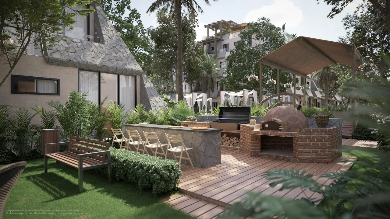 Outdoor pizza ovens and social terrace