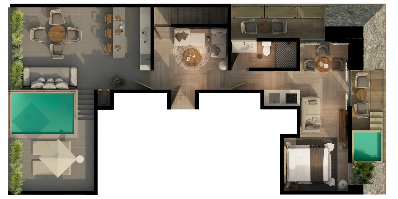 Private penthouse rooftop plan