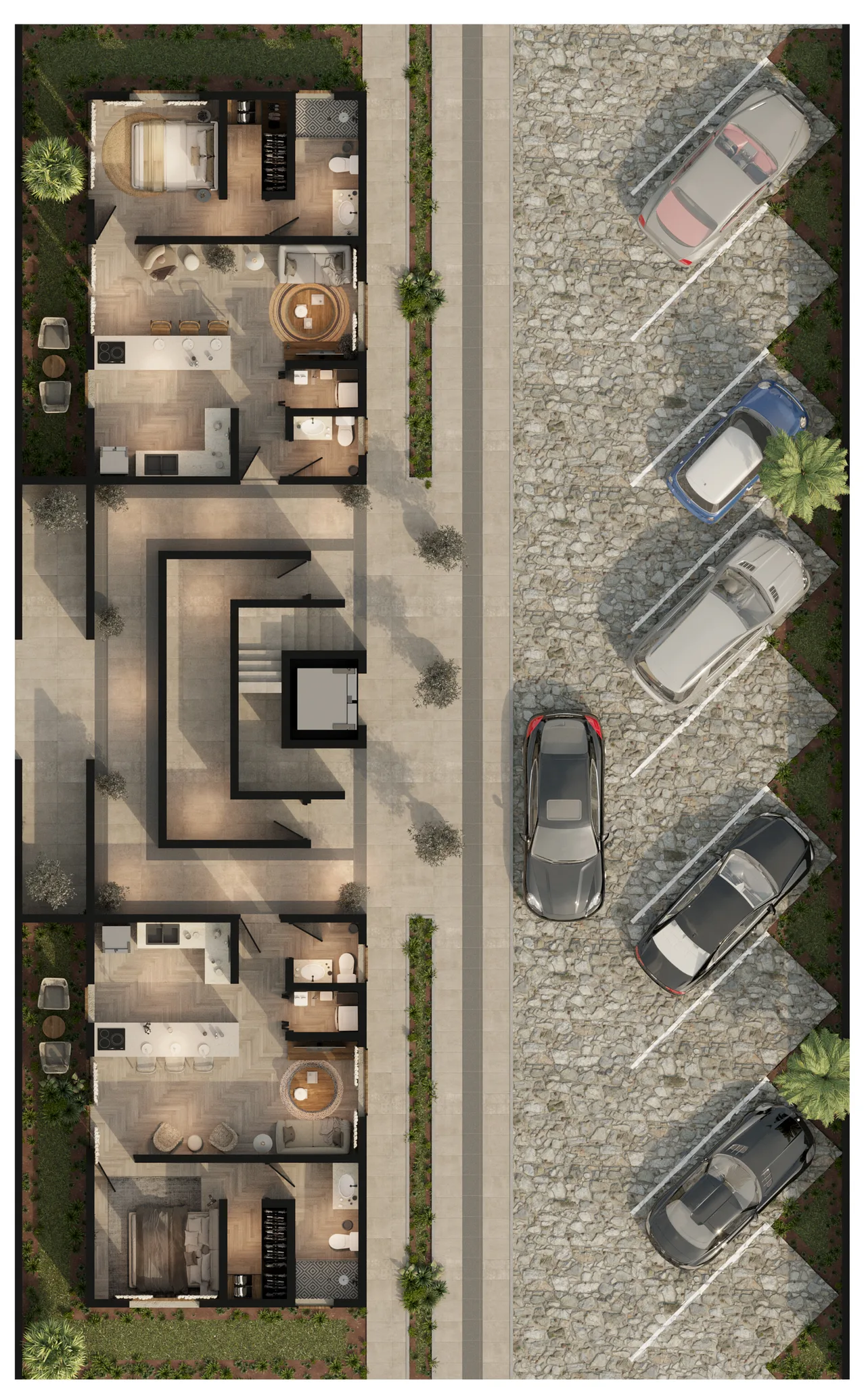 Rectangular pyramid - ground floor