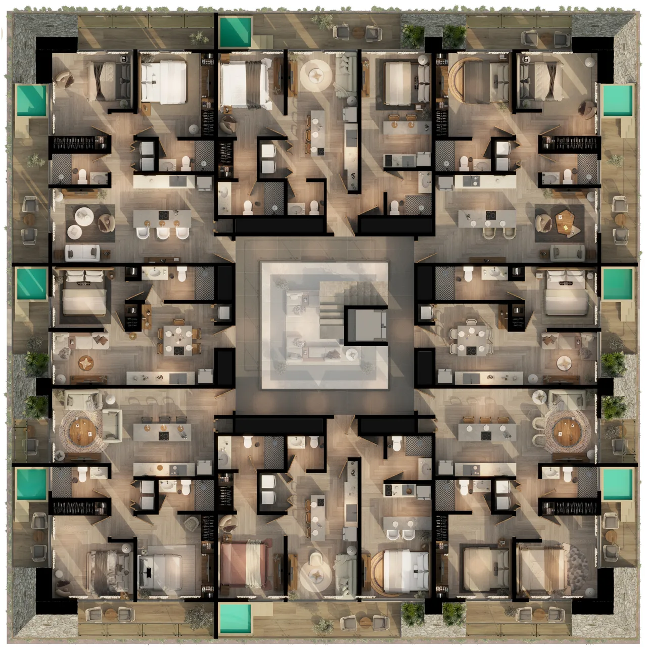 Square pyramid - first level