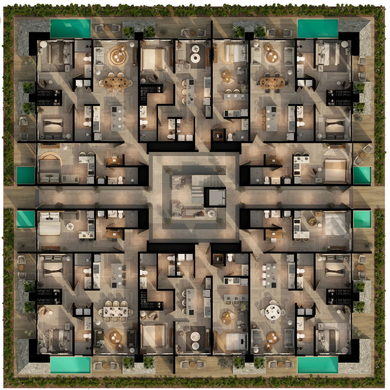 Square pyramid - ground floor